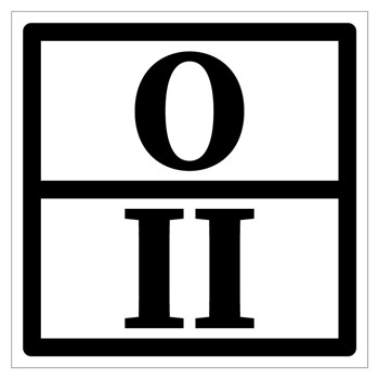 Знак отходов 2 класса опасности, II (светоотражающая пленка, 300х300 мм)